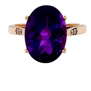 9ct rose gold Amethyst Ring size N